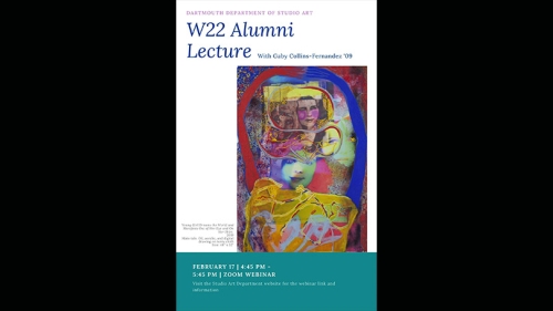 colorful poster for Gaby collins-fernandez lecture