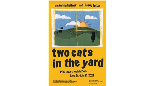 two cats in the yard poster