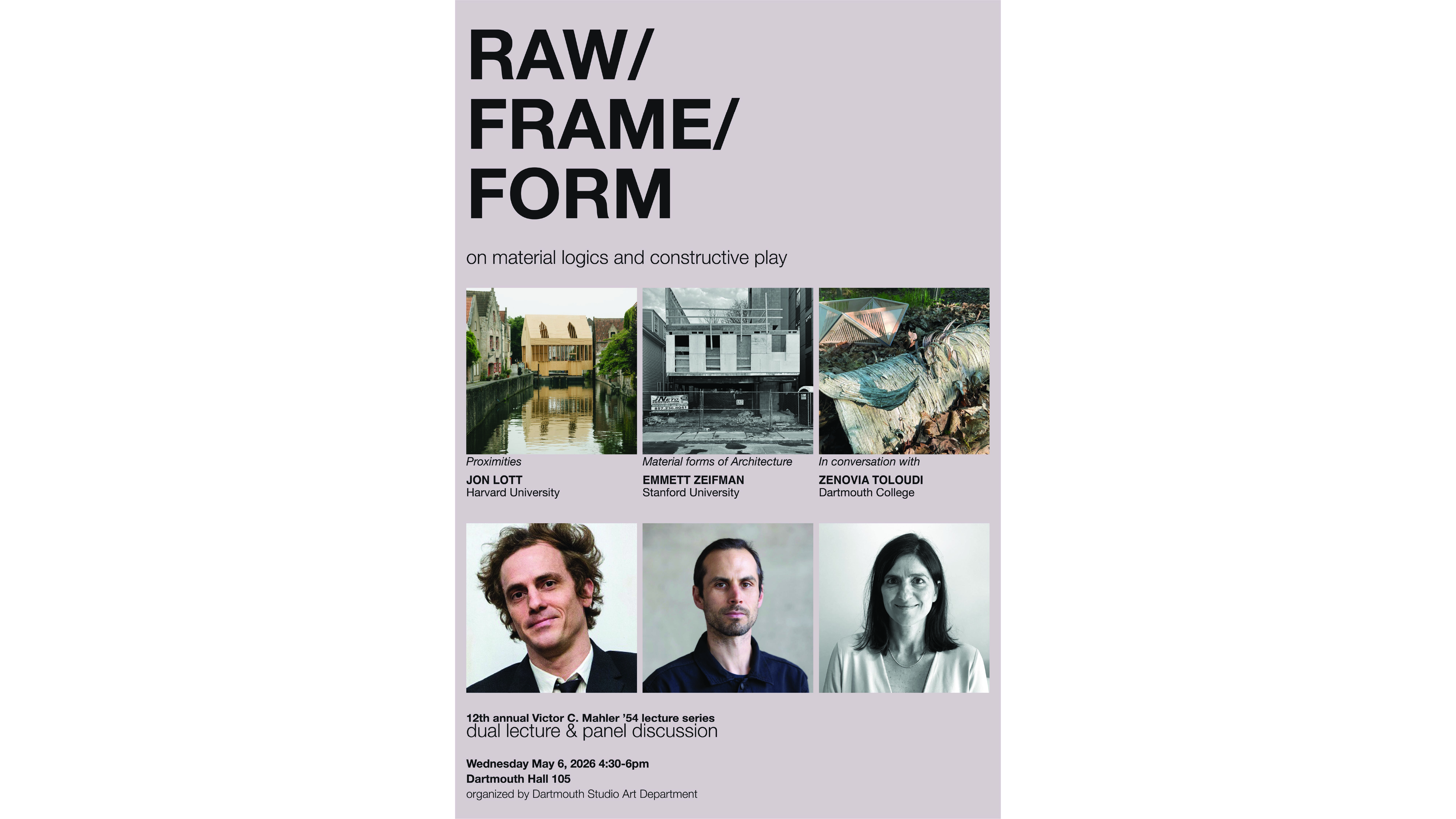 Poster for Raw / Frame / Form lecture